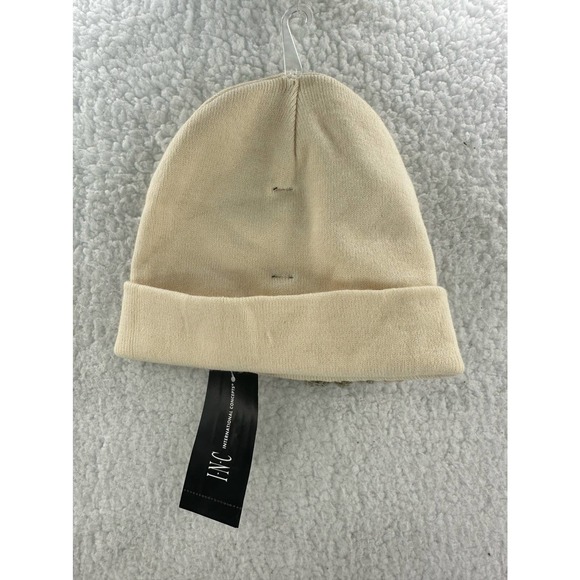 INC International Concepts, Floral Embroidered Beanie, Ivory - Picture 2 of 5